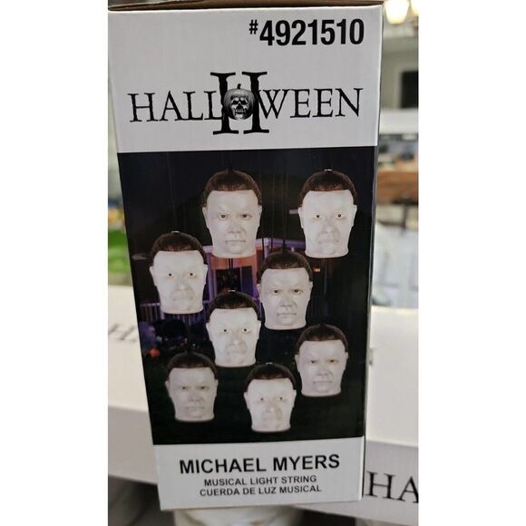 HALLOWEEN II MICHAEL MYERS 2022 New MUSICAL STRING LIGHTS SET OF 8 LIGHTS Decor - Picture 3 of 7